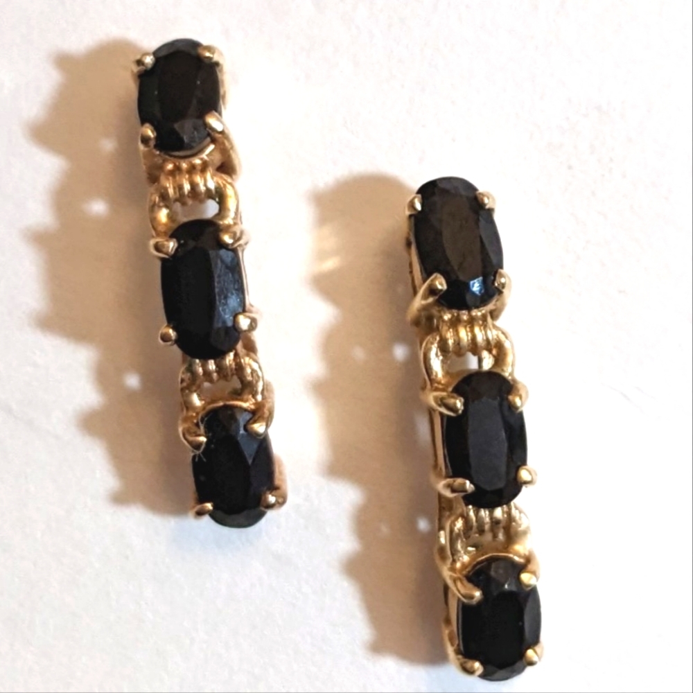 Black Onyx Gold Vermeil Earrings